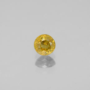 0.44 ct Yellow Sphene Gemstone, Sphene Gem in Round Facet Shape for Sale.