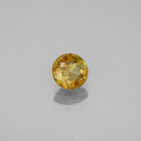 0.49 ct Green Sphene Stone, Natural Sphene in Round Facet Shape for Sale