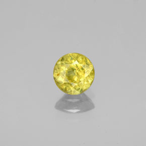 0.67 ct Green Sphene Gemstone, Sphene Gem in Round Facet Shape for Sale.