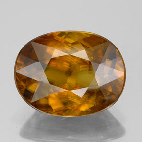 4.70 ct Orange Sphene Gemstone, Sphene Gem in Oval Facet Shape for Sale.