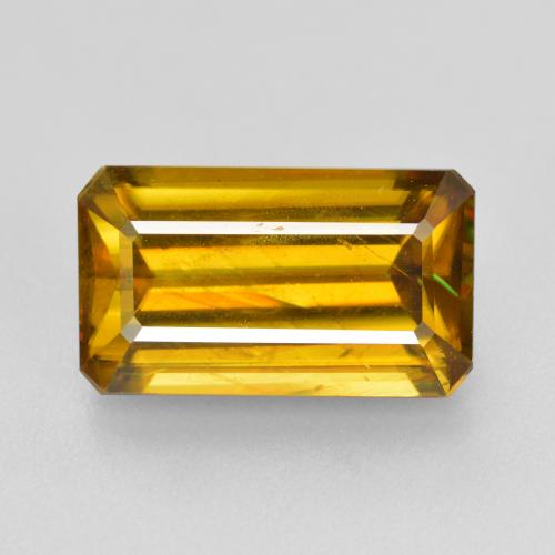 Deep Gold Sphen Edelstein - 5.3ct Oktagon facettiert (ID: 352488)