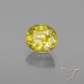 1.23 ct Yellow Sphene Stone, Natural Sphene in Oval Facet Shape for Sale