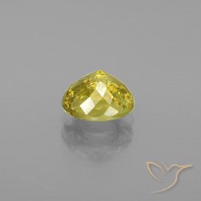 Sphene Gemstone in 6.6 x 5.9 mm Size for Sale, Sphene Stone in Cyber Yellow Color