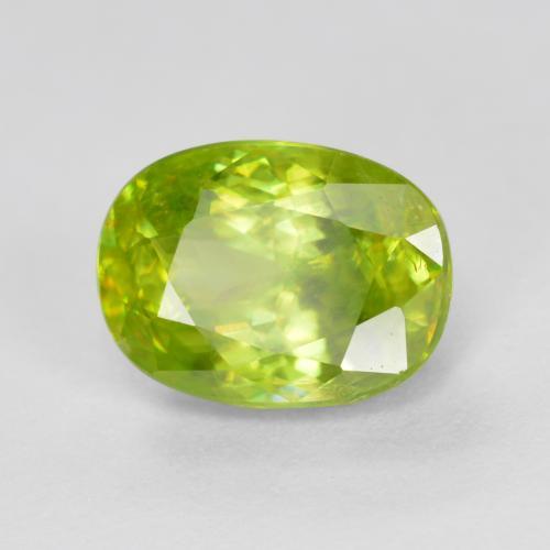 1.97 ct Yellow Sphene Stone, Natural Sphene in Oval Facet Shape for Sale