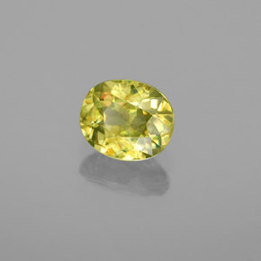 0.83 ct Green Sphene Stone, Natural Sphene in Oval Facet Shape for Sale