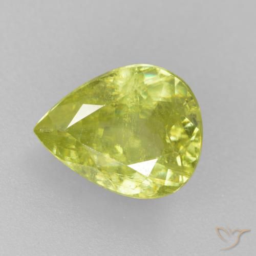 1.49 ct Yellow Sphene, 8.3 x 6.6 mm Pear Cut From Sri Lanka, Photo A