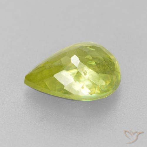 Sphene Gemstone in 8.3 x 6.6 mm Size for Sale, Sphene Stone in Lemon Yellow Color