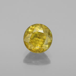 1.41 ct Gold Sphene Gemstone, Sphene Gem in Round Facet Shape for Sale.