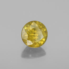 1.41 ct Gold Sphene Stone, Natural Sphene in Round Facet Shape for Sale