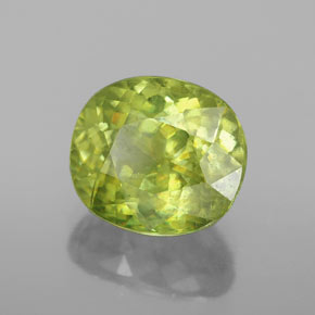 3.40 ct Green Sphene Stone, Natural Sphene in Oval Facet Shape for Sale