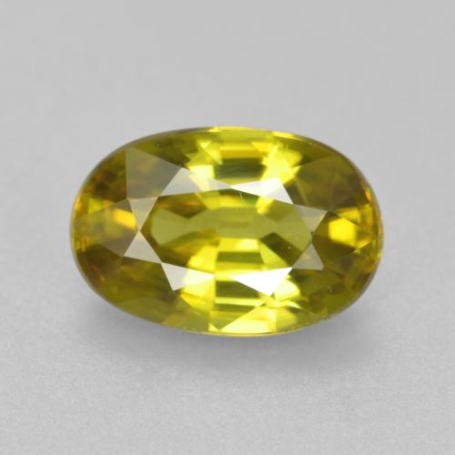 1.6ct Oval Facet Yellowish Green Sphene Gem for sale 1.6ct Oval Facet Yellowish Green Sphene Gem (ID: 354190)