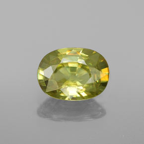 1.60 ct Green Sphene Gemstone, Sphene Gem in Oval Facet Shape for Sale.