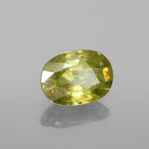 1.60 ct Green Sphene Stone, Natural Sphene in Oval Facet Shape for Sale