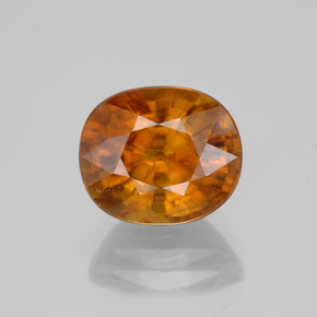 4.56 ct Yellow Sphene Gemstone, Sphene Gem in Oval Facet Shape for Sale.
