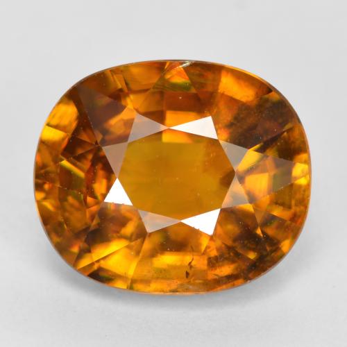 Earth Orange Sphen Edelstein - 3.8ct Oval facettiert (ID: 361701)