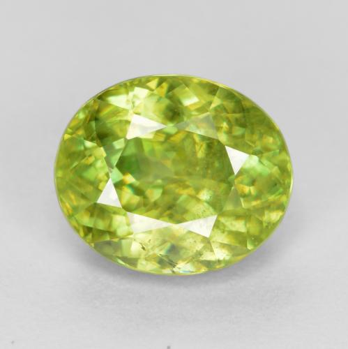Bright Lemon Yellow Sphen Edelstein - 1.9ct Oval facettiert (ID: 380486)