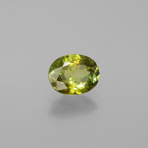 1.39 ct Green Sphene Stone, Natural Sphene in Oval Facet Shape for Sale