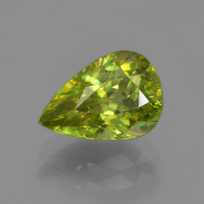 1.90 ct Green Sphene Gemstone, Sphene Gem in Pear Facet Shape for Sale.