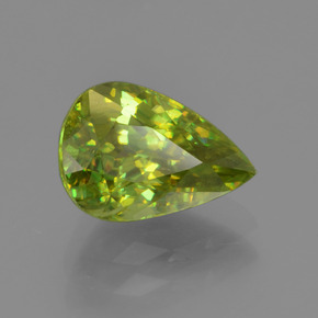 1.90 ct Green Sphene Stone, Natural Sphene in Pear Facet Shape for Sale