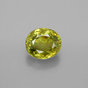 1.82 ct Green Sphene Gemstone, Sphene Gem in Oval Facet Shape for Sale.