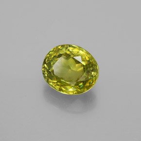 1.82 ct Green Sphene Stone, Natural Sphene in Oval Facet Shape for Sale