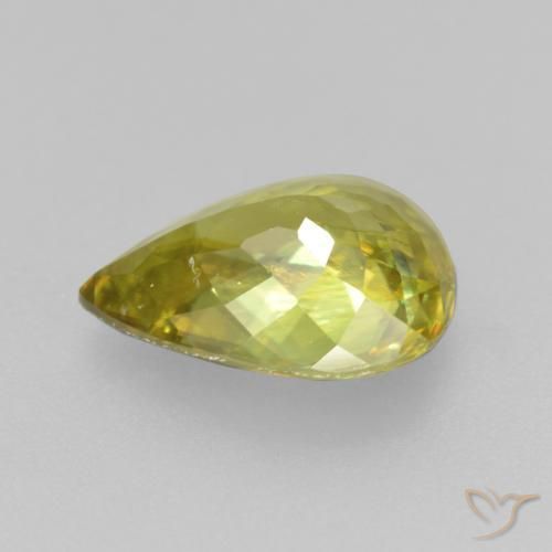 Sphene Gemstone in 9.5 x 6.9 mm Size for Sale, Sphene Stone in Medium Green Color