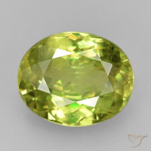 3.72 ct Green Sphene, 10.6 x 8.6 mm Oval Cut From Sri Lanka, Photo A