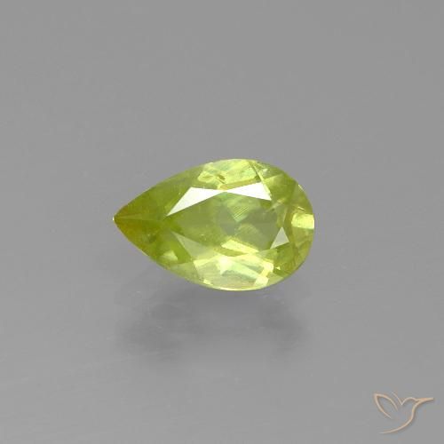 1.25 ct Yellow Sphene, 8.9 x 5.8 mm Pear Cut From Sri Lanka, Photo A