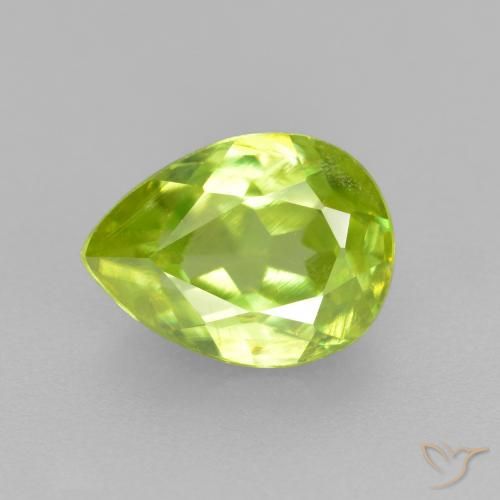 1.17 ct Green Sphene, 7.8 x 5.8 mm Pear Cut From Sri Lanka, Photo A