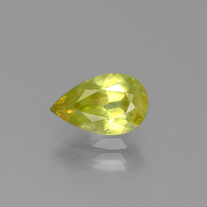 1.44 ct Green Sphene Gemstone, Sphene Gem in Pear Facet Shape for Sale.