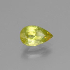 1.44 ct Green Sphene Stone, Natural Sphene in Pear Facet Shape for Sale