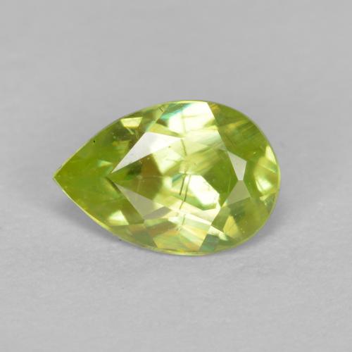 Светло-желтый Сфен Камень - 0.6ct Фасетная Груша (ID: 390434)
