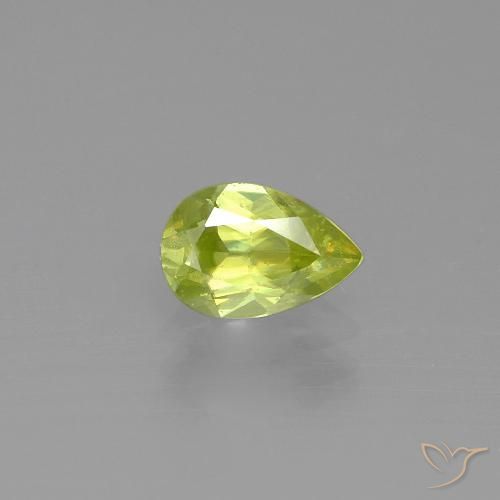 0.84 ct Yellow Sphene, 7.5 x 5.1 mm Pear Cut From Sri Lanka, Photo A
