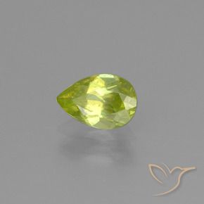 0.84 ct Yellow Sphene Stone, Natural Sphene in Pear Facet Shape for Sale