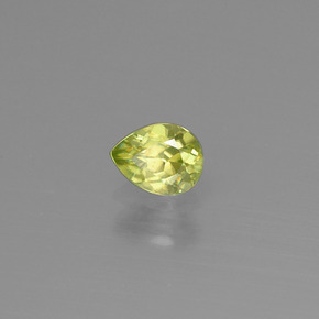 0.42 ct Green Sphene Stone, Natural Sphene in Pear Facet Shape for Sale