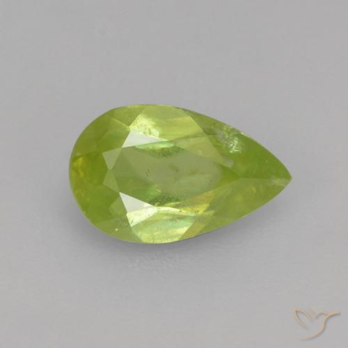 0.75 ct Yellow Sphene, 7.8 x 4.9 mm Pear Cut From Sri Lanka, Photo A