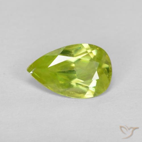 0.82 ct Yellow Sphene, 7.9 x 5.1 mm Pear Cut From Sri Lanka, Photo A