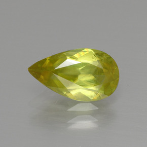 Amarillo verdoso Esfena Gema - 1.6ct Corte en forma de pera (ID: 390440)
