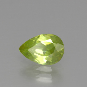 1.33 ct Green Sphene Stone, Natural Sphene in Pear Facet Shape for Sale