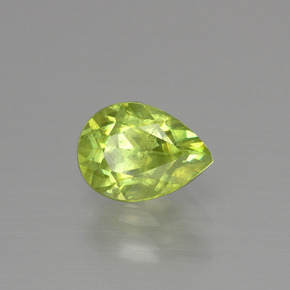 1.18 ct Green Sphene Stone, Natural Sphene in Pear Facet Shape for Sale