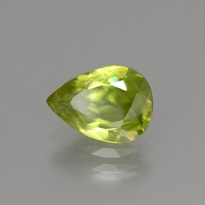 1.73 ct Green Sphene Stone, Natural Sphene in Pear Facet Shape for Sale