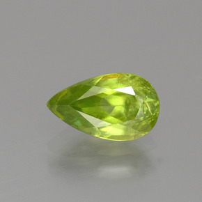 1.56 ct Green Sphene Gemstone, Sphene Gem in Pear Facet Shape for Sale.