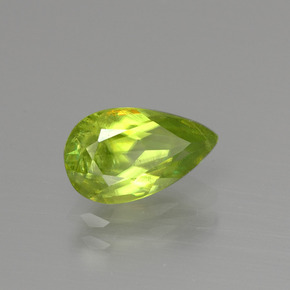 1.56 ct Green Sphene Stone, Natural Sphene in Pear Facet Shape for Sale