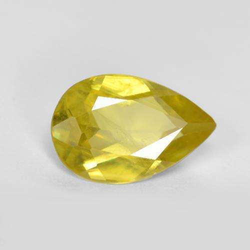 1.38 ct Yellow Sphene Stone, Natural Sphene in Pear Facet Shape for Sale