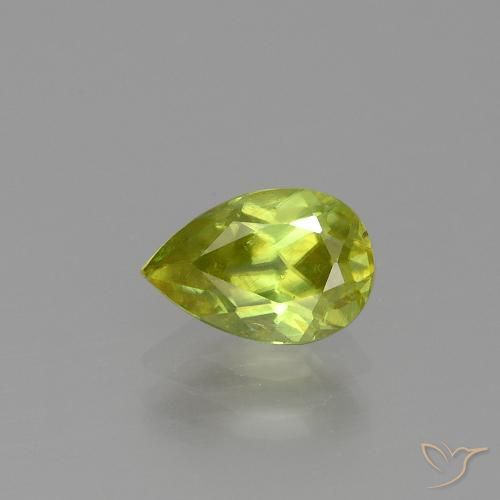 1.1 ct Yellow Sphene, 8.2 x 5.5 mm Pear Cut From Sri Lanka, Photo A