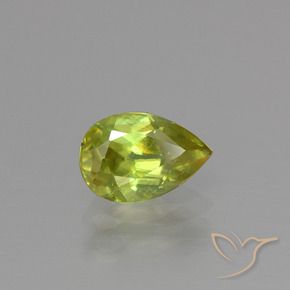 1.10 ct Yellow Sphene Stone, Natural Sphene in Pear Facet Shape for Sale