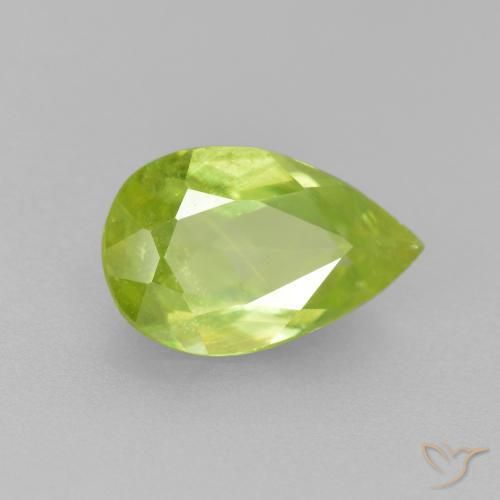 1.19 ct Yellow Sphene Stone, Natural Sphene in Pear Facet Shape for Sale