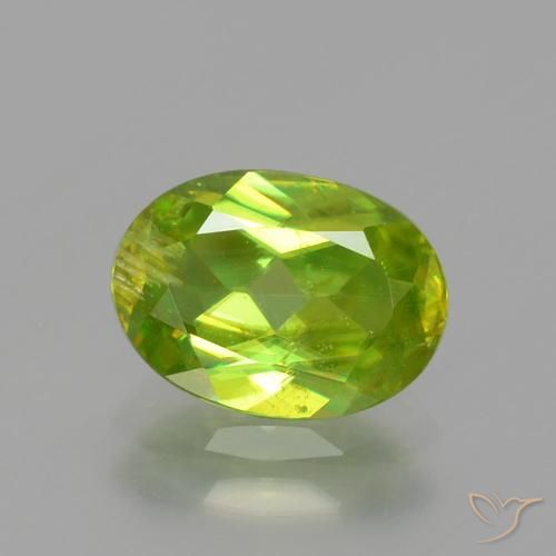 1.86 ct Green Sphene, 9.1 x 6.6 mm Oval Cut From Sri Lanka, Photo A