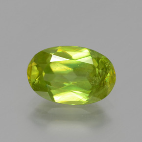 1.65 ct Green Sphene Gemstone, Sphene Gem in Oval Facet Shape for Sale.