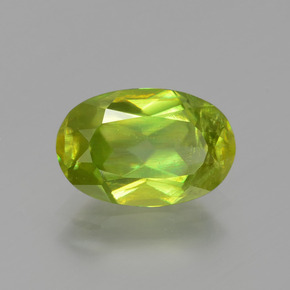 1.65 ct Green Sphene Stone, Natural Sphene in Oval Facet Shape for Sale